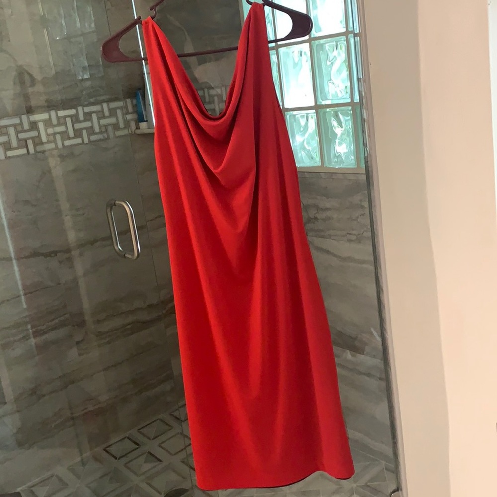 Red express Scoop neck dress.
